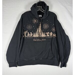 Disney Hoodie Adult Medium Black Gold 50th Anniversary Grand Finale Mickey